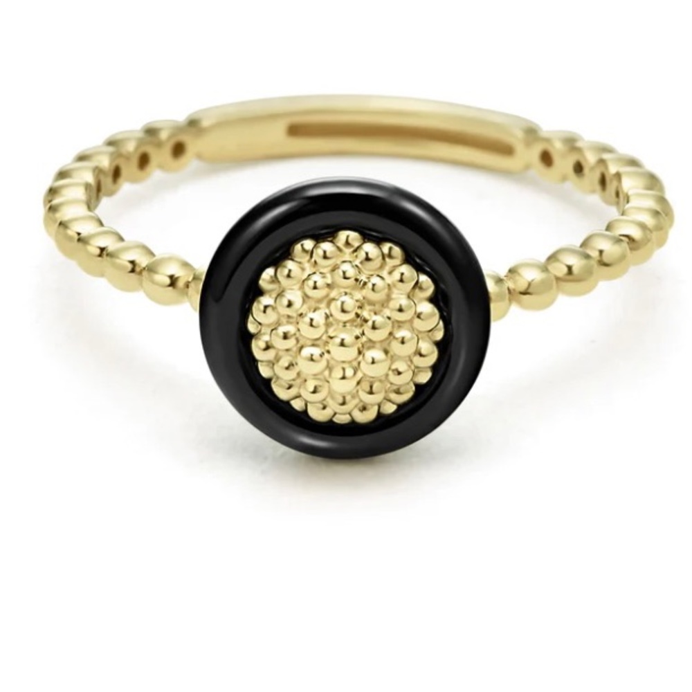 BEAUTIFUL!! 🖤 NWT! Lagos 18K Gold ‘Caviar’ Ring
